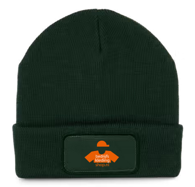 ACTIE! Gebreide muts met Patch (incl. fullcolour bedrukking)